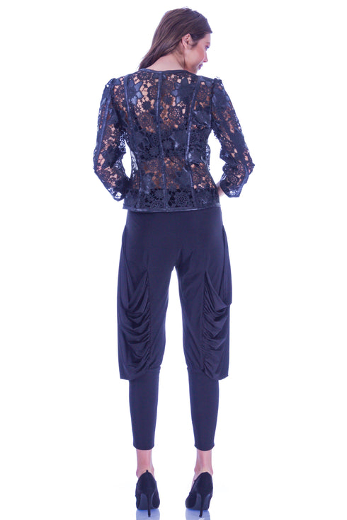 Bluza piele cu dantela I-45